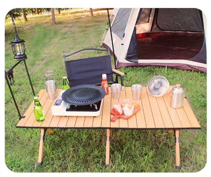 Camping Beach Aluminum Folding Egg Roll Table